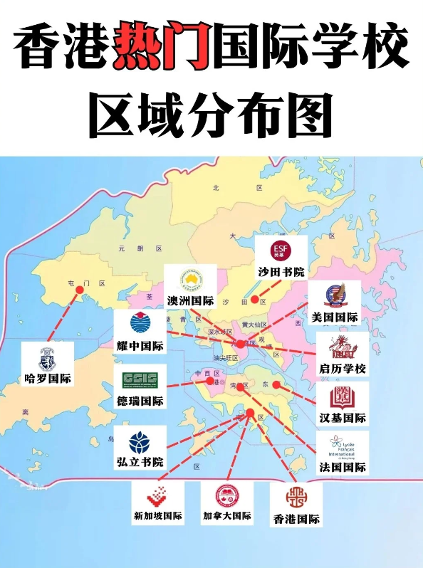 一图集齐 香港各区最好的国际学校！