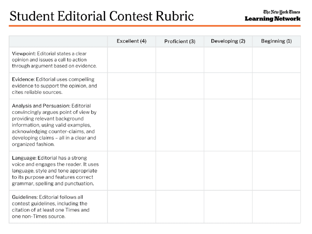 纽约时报中学生社论竞赛,备赛报名倒计时! 纽约时报中学生社论竞赛,备赛报名倒计时!