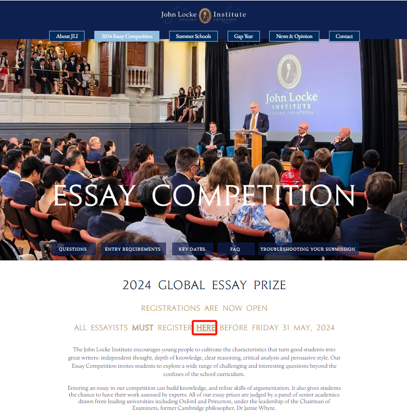 John Locke写作竞赛保姆级报名流程及参赛要求 John Locke写作竞赛保姆级报名流程及参赛要求