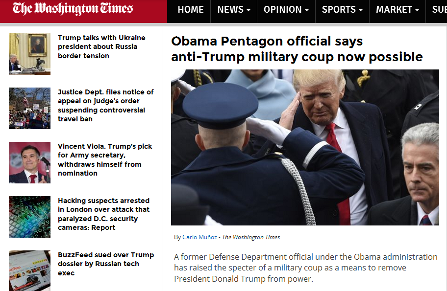 美国或爆发军事政变    特朗普会成为被推翻的第一人吗？