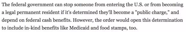 川普为美国人民谋福利 那些想蹭低保的新移民将不能再做“寄生虫”