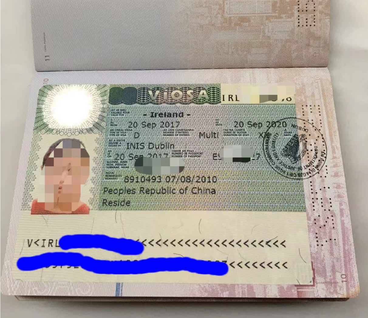 爱尔兰的签证类型，stamp4是什么